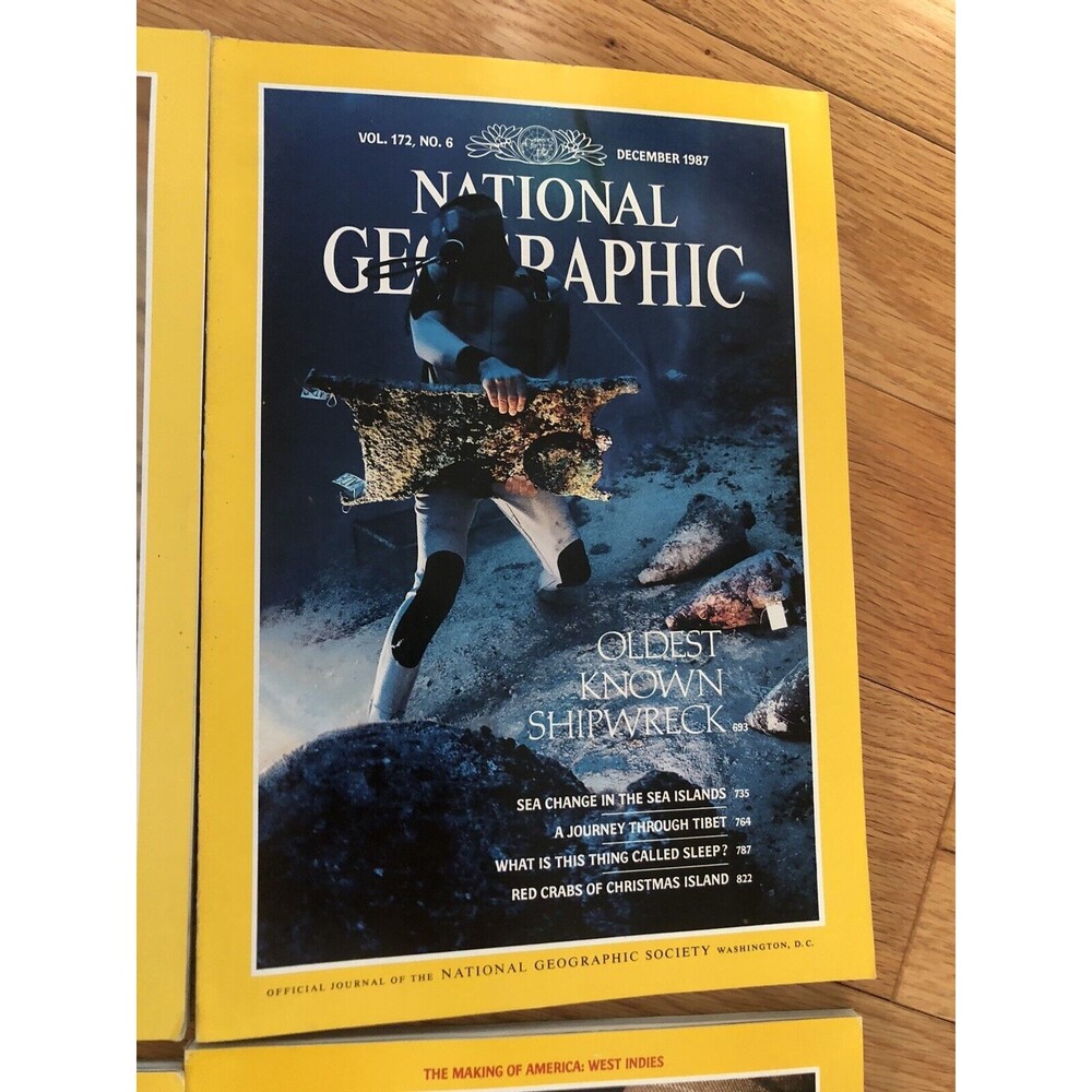 Vintage National Geographic Magazine Lot of 5 + Map 1987 August Thru Dec Issues - Picture 5 of 7